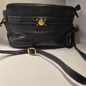 Etienne Aigner Black Shoulder Bag with Gold Accents